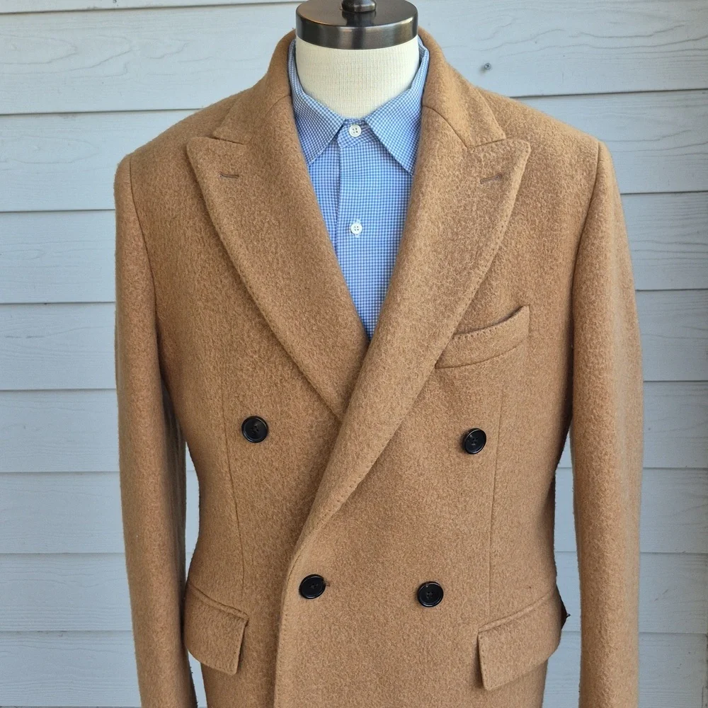 TODD SNYDER Italian Peak Lapel Wool Blend DB Mens Sz 40 Coat Overcoat‎ Topcoat